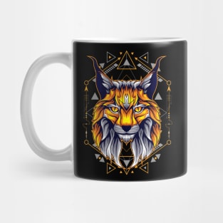 gold cat cartoon Mug